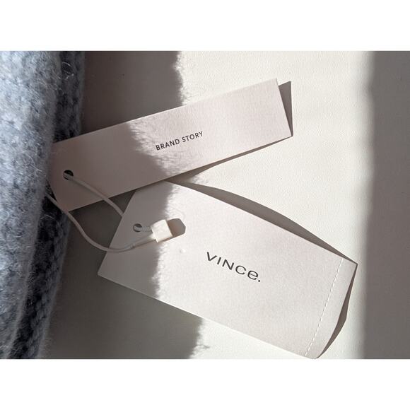 VINCE NWT $165 100% Cashmere Chunky Rib Beanie Hat in Light Tide Blue OS - Picture 8 of 16